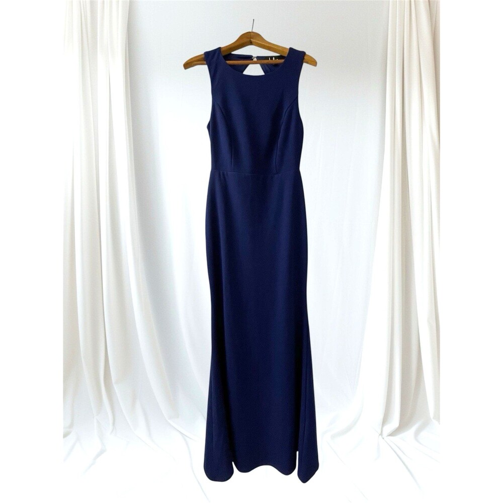 Lulus Formal Dress Long Strapless Keyhole Back Lace Navy Women’s Size M